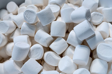 a lot of fresh marshmallows. Close-up on the photo.
