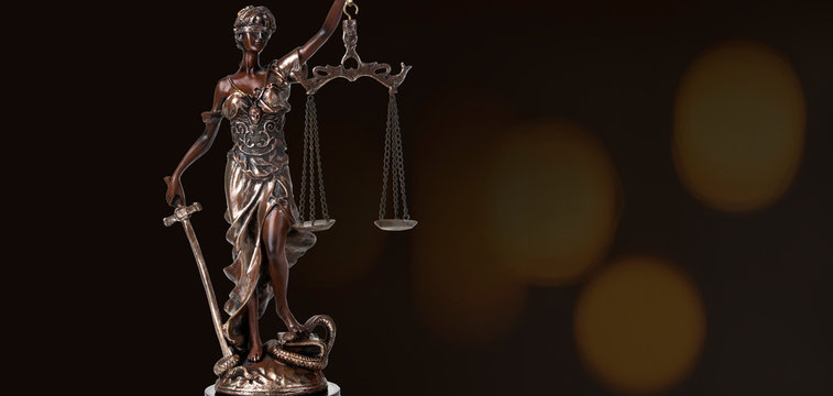 Bronze Themis statue -