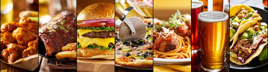 Photo sur Plexiglas Anti-reflet Manger collage d& 39 aliments de restaurant américain