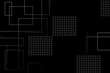 Black abstract background with transparent squares, vector illustration