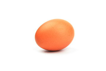 Brown chicken eggs, isolated on white background.