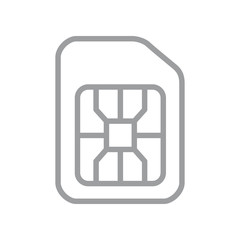 SIM card line icon. Mobile cellular phone card.