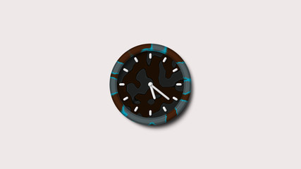 New 3d wall clock icon,white background army design 3d wall clock