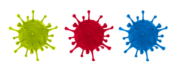 Covid-19, corona virus, viral disease, 3d Illustration isolated on white background.