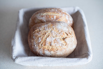 Sourdough bread is made by the fermentation of dough using naturally occurring lactobacilli and yeast. Sourdough bread has a more sour taste and better inherent keeping qualities