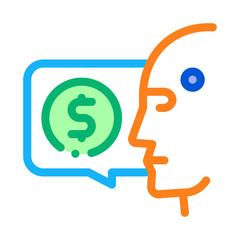 money issue of robot icon vector. money issue of robot sign. color contour symbol illustration