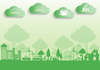 Ecology Infographic Household electrical resources  background Vector Illustration