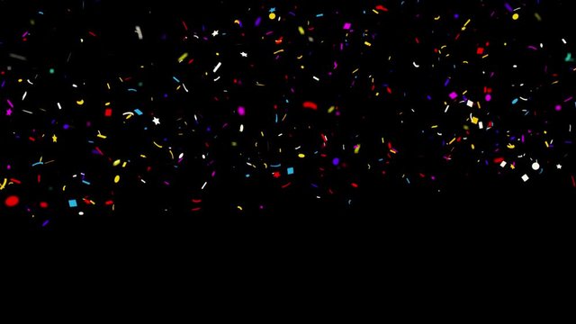 Confetti Party Popper Explosions falling down on Green and Black Background. Birthday, Celebration, Holiday, new year, Party, event, Invitation, christmas, festival, greeting Diwali Wedding