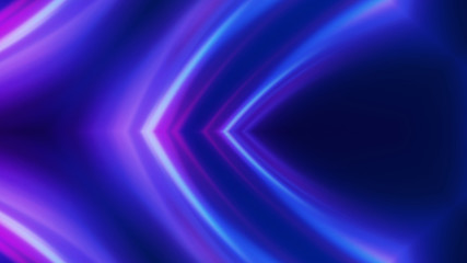 Dark abstract background with UV neon glow, blurred light lines, waves. Blue-pink neon light