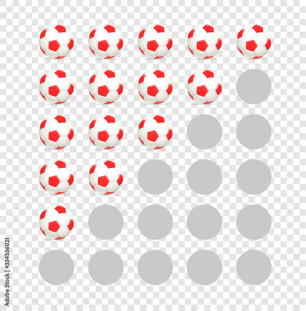Aufkleber soccer balls rating template isolated on transparent background