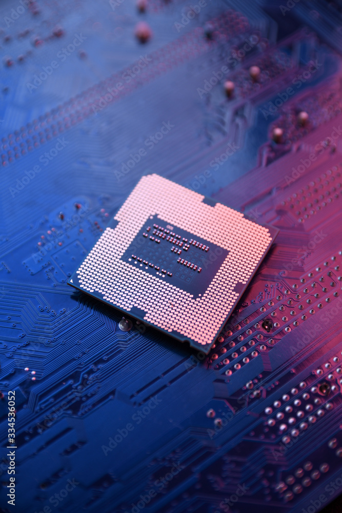 Poster circuit board. technology background. central computer processors cpu concept. motherboard digital c
