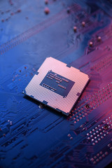 Circuit board. Technology background. Central Computer Processors CPU concept. Motherboard digital...
