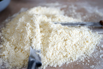 Preparation of chopped puff pastry