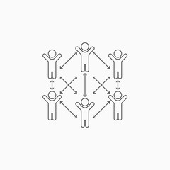 social distancing icon, safe distancing vector