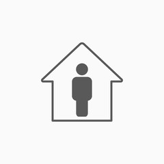 stay home icon, people stay at home vector