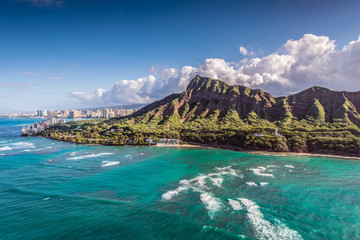 Aerial view of tropical rainforest in Hawaii