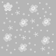 Wallpaper template with flowers and plants