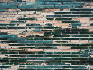old green tile wall texture background