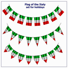 Bright set with flags Italy for holidays. Illustration.