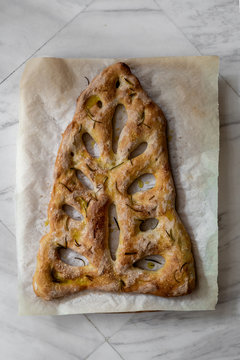 Fougasse with rosemary and fleur de sel