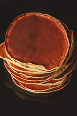 A Plate Of Pancakes with condensed milk