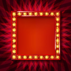 Gold square retro frame
