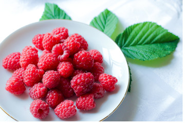 Raspberry berries close-up. juicy fresh berries in summer.