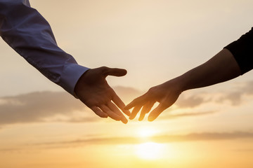 Concept of a romantic relationship between a man and a woman.