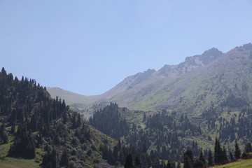 Almaty, Kazakhstan, July 8, 2019: Mountain View near Medeo