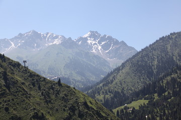 Almaty, Kazakhstan, July 8, 2019: Mountain View near Medeo