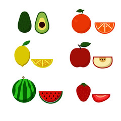 set of fruits and vegetables