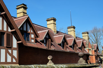 English style building windows