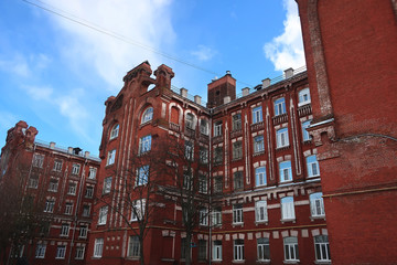 Fototapeta premium Old brick building. Tver, Russia, Proletarka district, Morozov barracks.