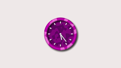 Pink army design clock icon,White background on wall clock,3d clock icon