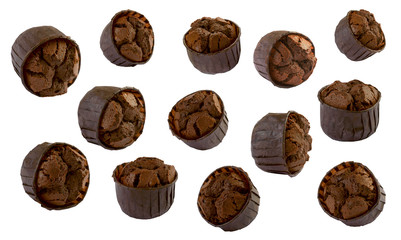 chocolate cupcakes, cupcakes on a white background