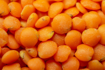Lentil groats close-up. Closeup