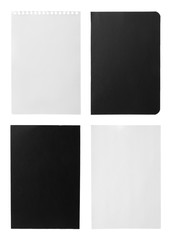 Fototapeta premium Set of different notebook papers on white background