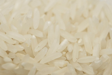 Groats white rice porridge white closeup. Macro photography