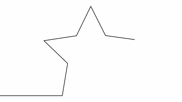 Self-drawing a simple animation of one continuous drawing of one line of a five-pointed star