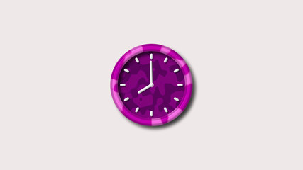 Pink army design clock icon,White background on wall clock,3d clock icon