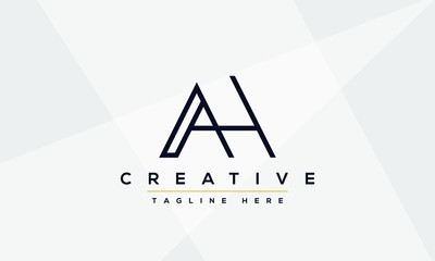 AH Letter Logo Design. Creative Modern A H Letters icon vector Illustration.