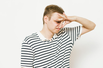 The stench. Closes the man's nose