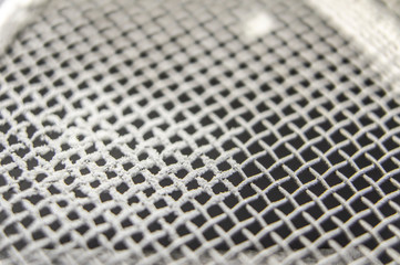 Metal steel mesh closeup. Closeup