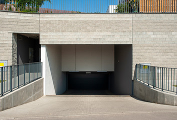 Entrance of underground car garage