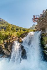 GEIRANGER, NORWAY - 2016 JUNE 14. Storfossen waterfall at Geiranger fjord.