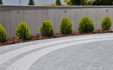 Design of landscaping in the garden, park, square, recreation area