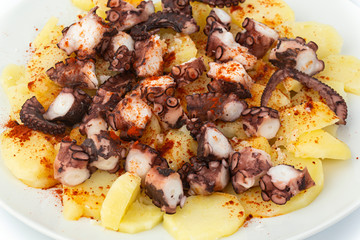 Plato de pulpo a la gallega.