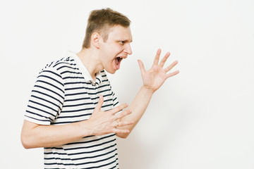 Angry man screaming