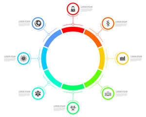 Fototapeta premium Medical infographic vector template, virus pandemic web presentation, hospital concept illustration
