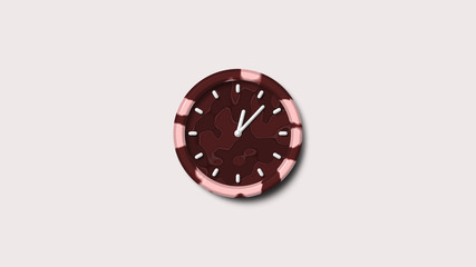 Army design 3d clock icon on white background,red dark clock icon,clock counting down